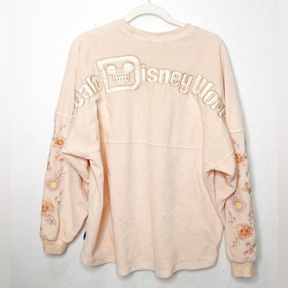 Disney Walt Disney World Peach Embroidered Spirit Jersey Super Soft Velour - Picture 3 of 10